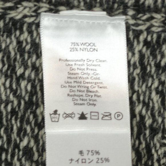 Eddie Bauer Women's XS Black White Wool Blend Shawl Collar Button Up Cardigan - Picture 7 of 7